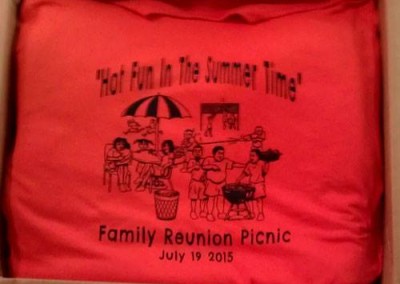 Hot fun in the summer time, family reunion picnic t-shirt design